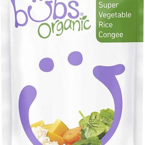 Bubs Organic Super Vegetable Rice Congee Pouch, 120 g