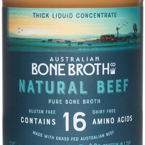 Australian Beef Bone Broth Concentrate – Neutral Flavour, 37 Servings – Super Healthy nutrient dense broth. Nourishing for the body- Great for soups, stock, beverage drink. Made in Australia 375 gram Jar.