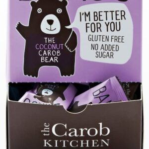 The Carob Kitchen Banjo Carob Bear Coconut Bar 15g x 50, Gluten Free, No Added Sugar, Certified Organic, Non GMO, 50 x 15 g