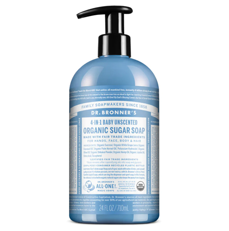Dr Bronners – 4 In 1 Organic Sugar Soap – Baby Unscented – 710ml